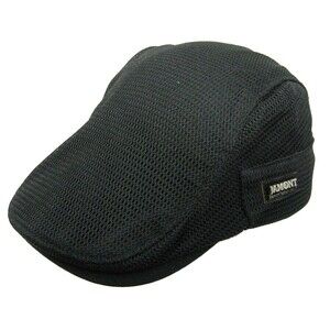 Jamont Solid Black Newsboy Cap Cabbie Hat Adult Adjustable 100% Polyester
